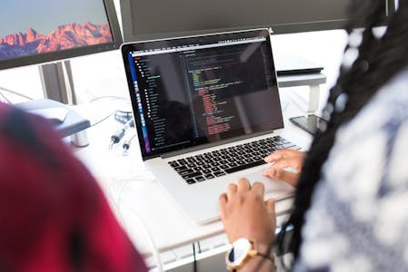 Business professionals analyzing audience data and demographics